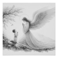 L'ange gardien prie avec l'enfant