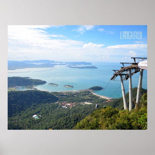 Poster Langkawi Cable Car Mountain View Travel Souvenir (Devant)