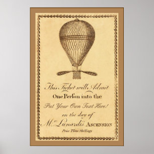 Poster L'anglais 1784 vintage de ~ de ~ d'Ascension de M.