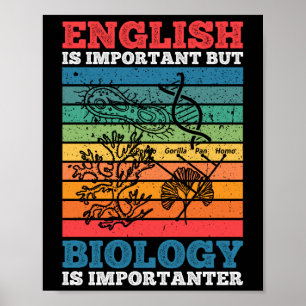 Poster L'Anglais Est Important, Mais La Biologie Est Impo
