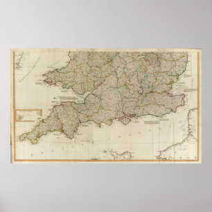 Poster L'Angleterre, Pays de Galles, sud