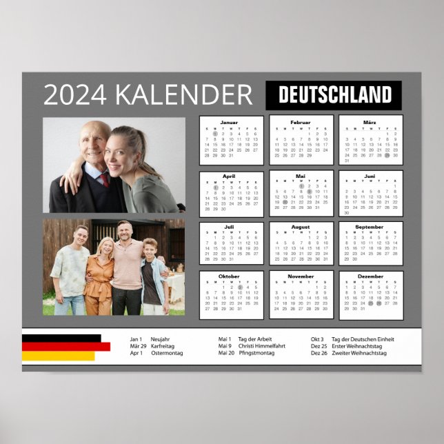 Poster Langue allemande | Ajouter Votre Photo 2024 Allema (Devant)