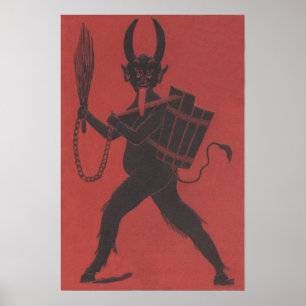 Poster Langue de chaîne du commutateur Krampus rouge