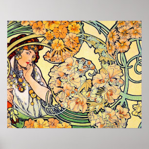 Poster Langue des fleurs par Alphonse Mucha