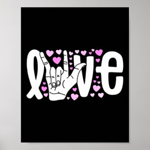 Poster Langue des signes amour Asl Soyez gentil Sensibili