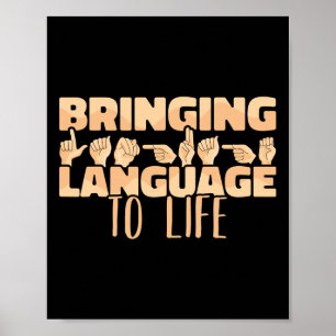 Poster Langue Des Signes Apportant Le Langage À Vie Asl