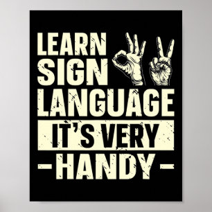 Poster Langue des signes C'est très pratique Sensibilisat