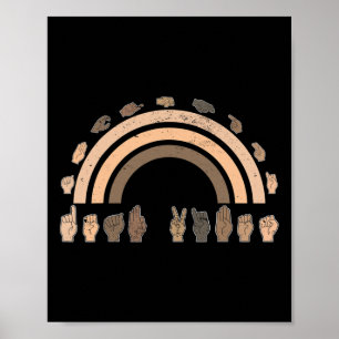 Poster Langue des signes de la main ASL gestes de la main