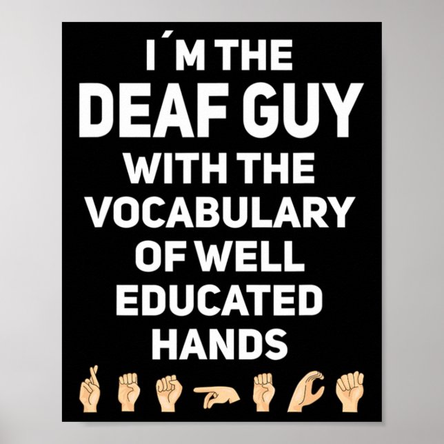 Poster Langue des signes Geste de la main Sourde Sensibil (Devant)