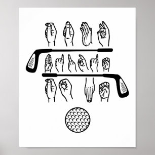 Poster Langue Des Signes Parler Birdie À Moi Drôle Golf G