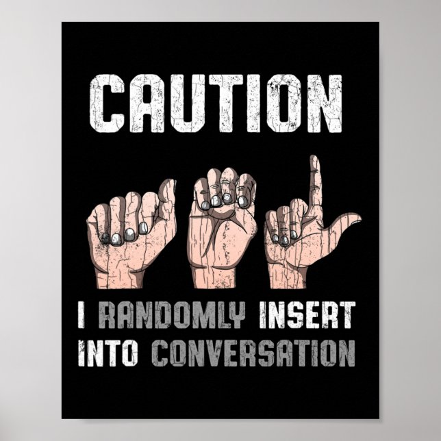 Poster Langue des signes Vêtements Sourds Sensibilisation (Devant)