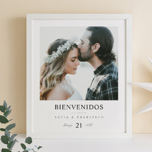 Poster Langue Espagnole Bienvenidos Photo Mariage Bienven