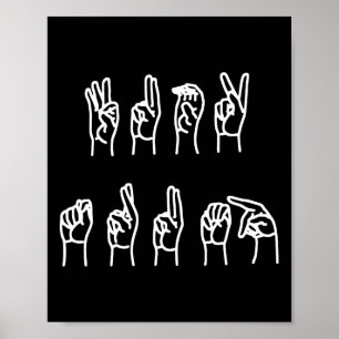 Poster Langue Subtile des signes anti-trump Asl