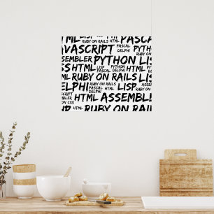 Poster Langues de programmation, Langues informatiques, C