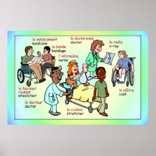 Poster Langues modernes, français, à l'hôpital