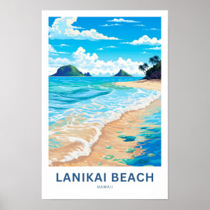 Poster Lanikai Beach Hawaii Imprimer voyage