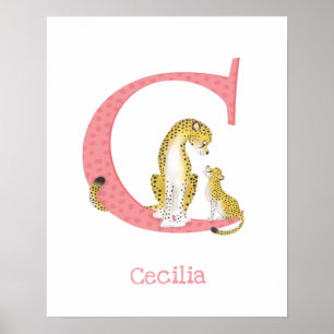 Poster L'animal ABC C est pour l'impression de guépard