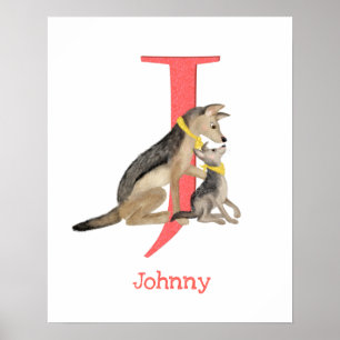 Poster L'animal ABC J est pour l'impression de chacal