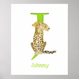 Poster L'animal ABC J est pour l'impression jaguar