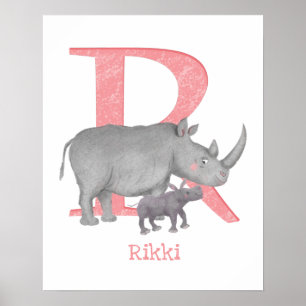 Poster L'animal ABC R est destiné à l'impression rhino