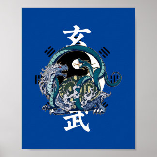 Poster L'animal mythique chinois Xuanwu Black Tortoise Po