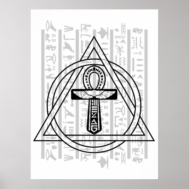 Poster L'Ankh - Hiéroglyphes égyptiens (Devant)