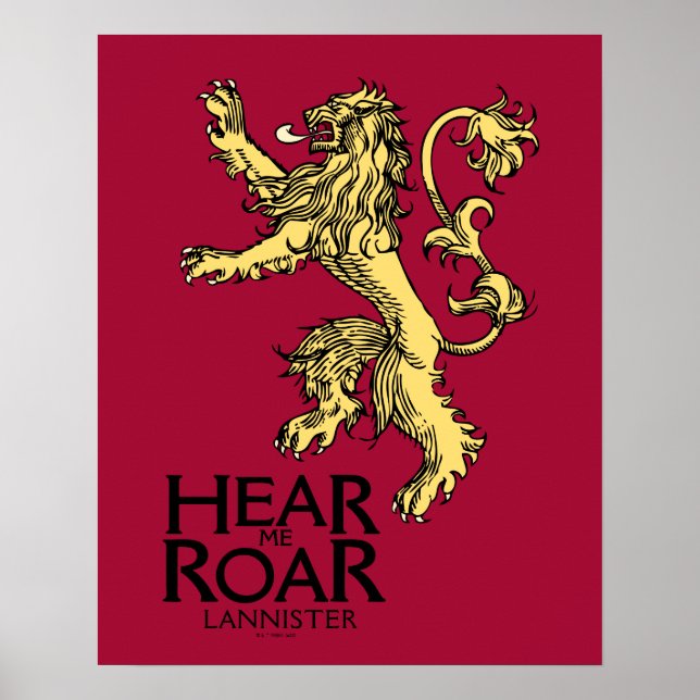 Poster Lannister Sigil - Entendez-Moi Roar (Devant)
