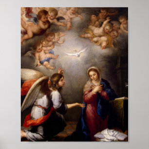 Poster L'Annonciation Murillo Des Blessés Anges Vierges