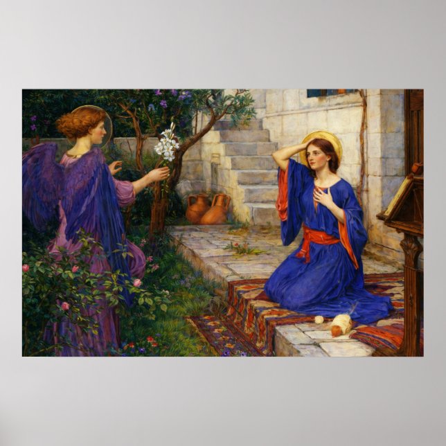 Poster L'Annonciation par John William Waterhouse (Devant)