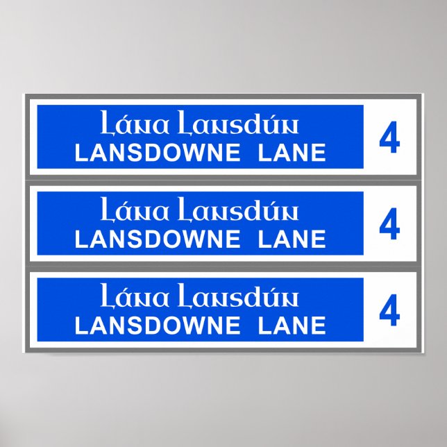 Poster Lansdowne Lane (Devant)