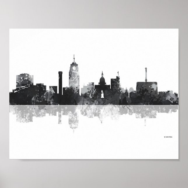 POSTER LANSING, MICHIGAN SKYLINE (Devant)