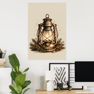 Poster Lanterne de Camping Cozy
