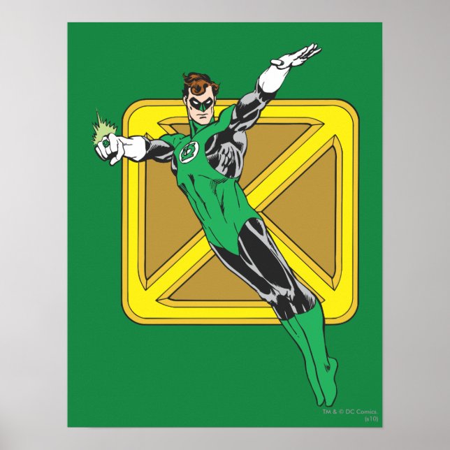 Poster Lanterne verte avec Arrière - plan (Devant)
