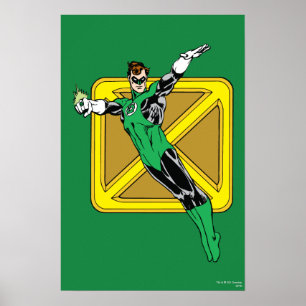 Poster Lanterne verte avec Arrière - plan
