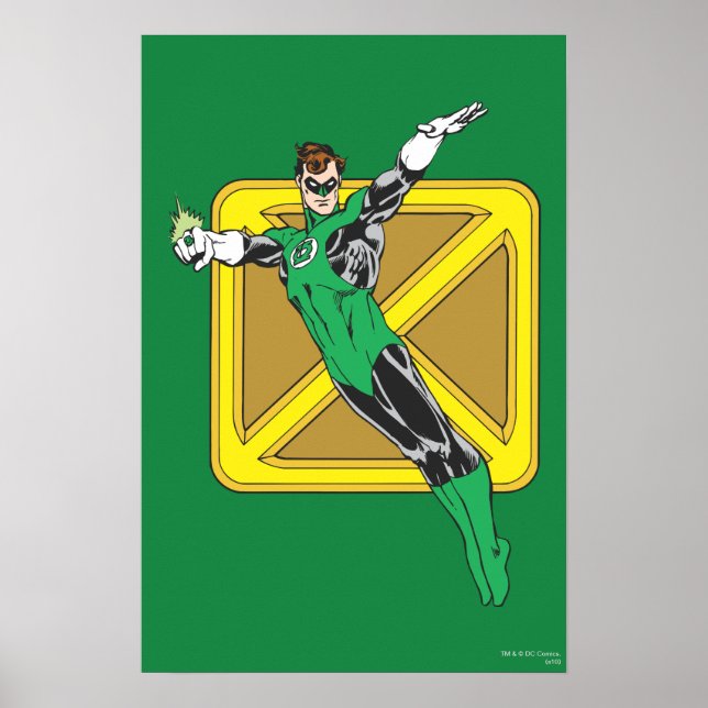 Poster Lanterne verte avec Arrière - plan (Devant)