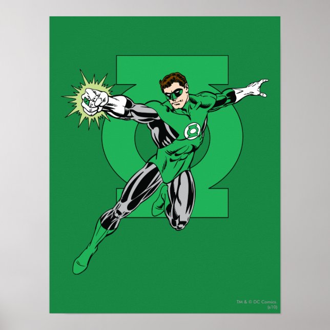 Poster Lanterne verte avec Arrière - plan de logo (Devant)