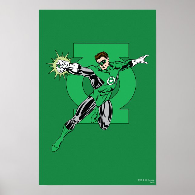 Poster Lanterne verte avec Arrière - plan de logo (Devant)