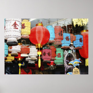 Poster lanternes chinoises en Chine