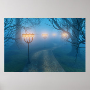 Poster Lanternes dans le brouillard