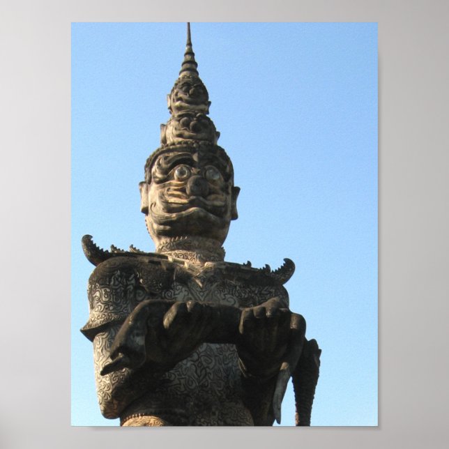 Poster Lao Giant Guardian .. Parc du Bouddha, Vientiane,  (Devant)
