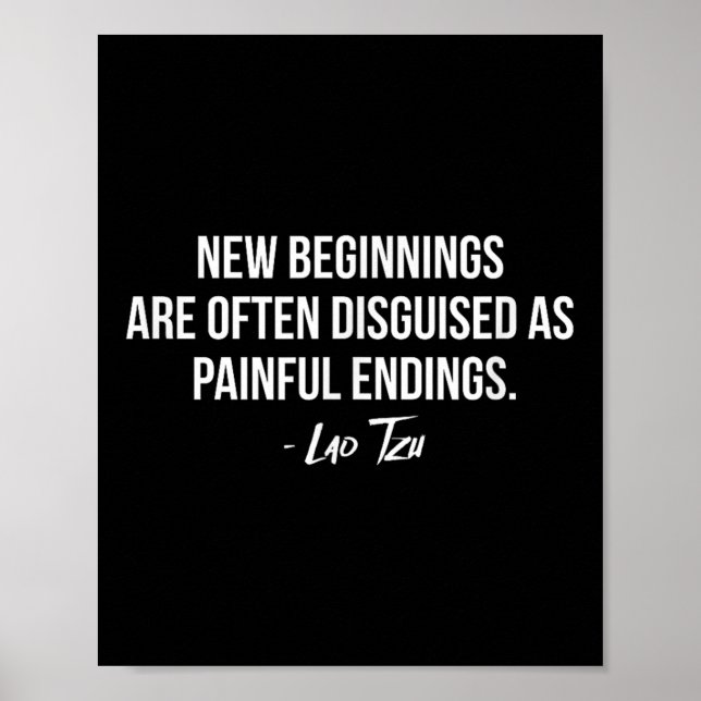 Poster Lao Tzu New Beginnings Quote  (Devant)