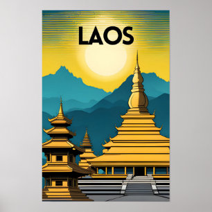Poster Laos Travel Art