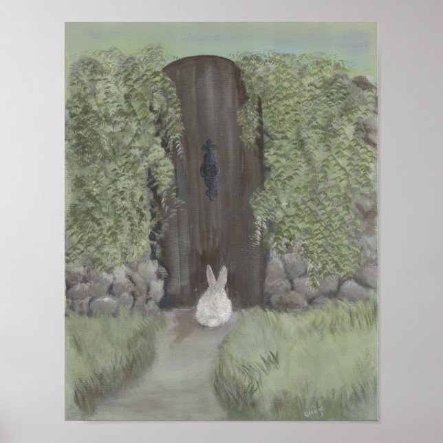 Poster Lapin à la porte - Imprimer (Devant)