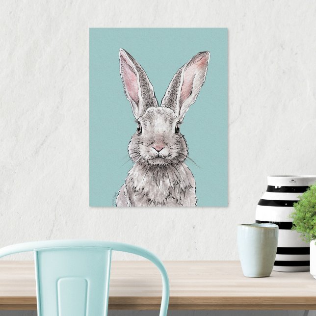 Poster Lapin Animalerie Art Aquarelle Mignon Printemps (Créateur téléchargé)