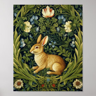 Poster Lapin Art nouveau dans le jardin