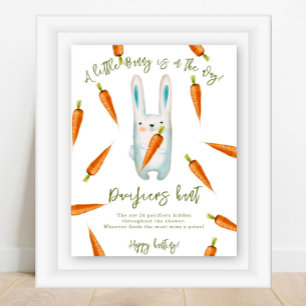 Poster Lapin bébé - Jeu de chasse à la tétine Baby Shower