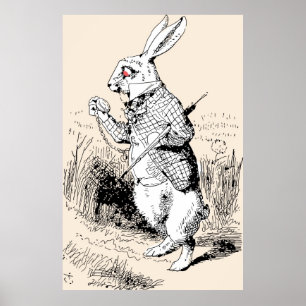 Poster Lapin Blanc Alice Au Pays Des Merveilles