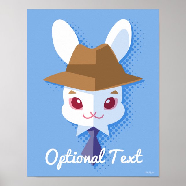 Poster Lapin blanc Dapper Kawaii (Devant)