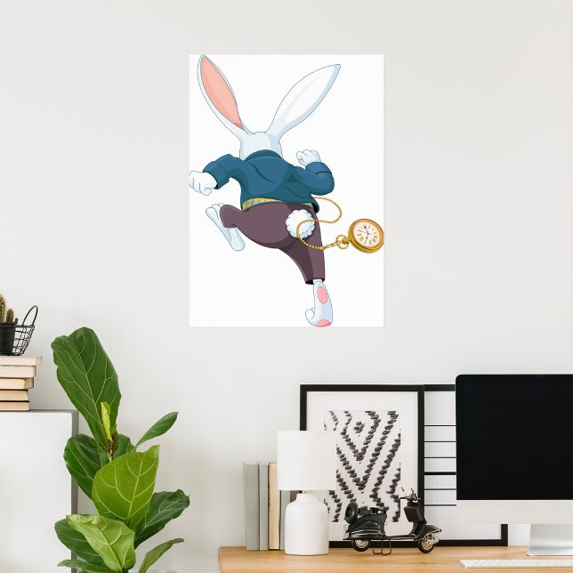 Poster Lapin Blanc Qui S'Éloigne (Créateur téléchargé)