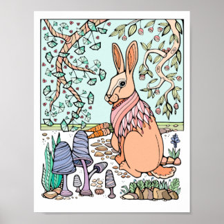 Poster Lapin châtelé de la forêt d'Imaginaires
